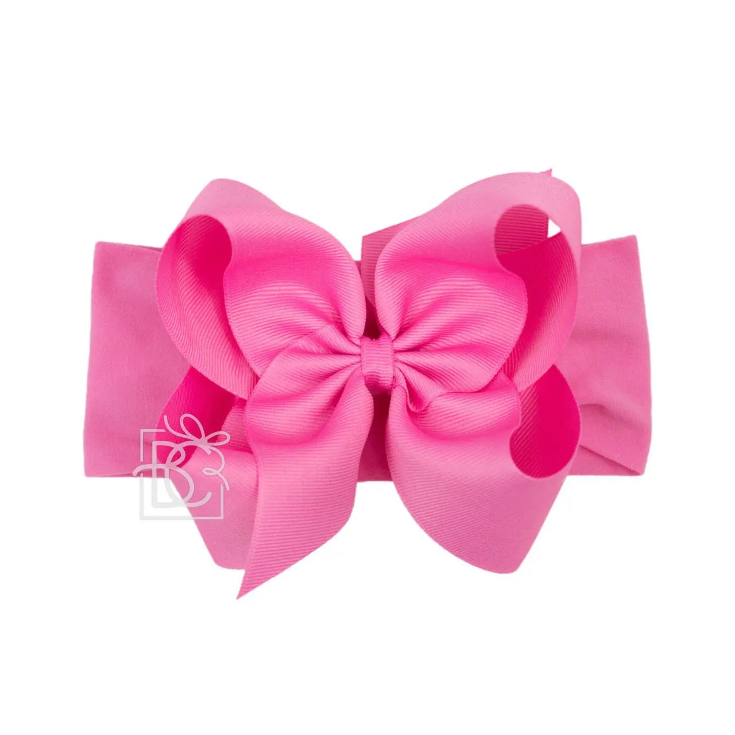 Wide Headband with Signature Grosgrain Bow - Hot Pink