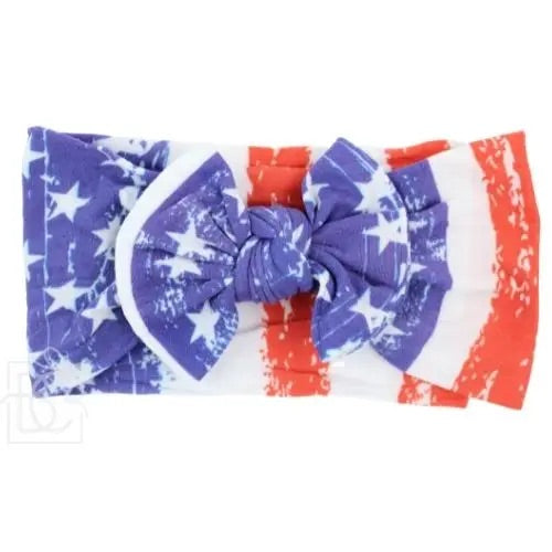 Wide Headband with Knot Bow - 4th of July