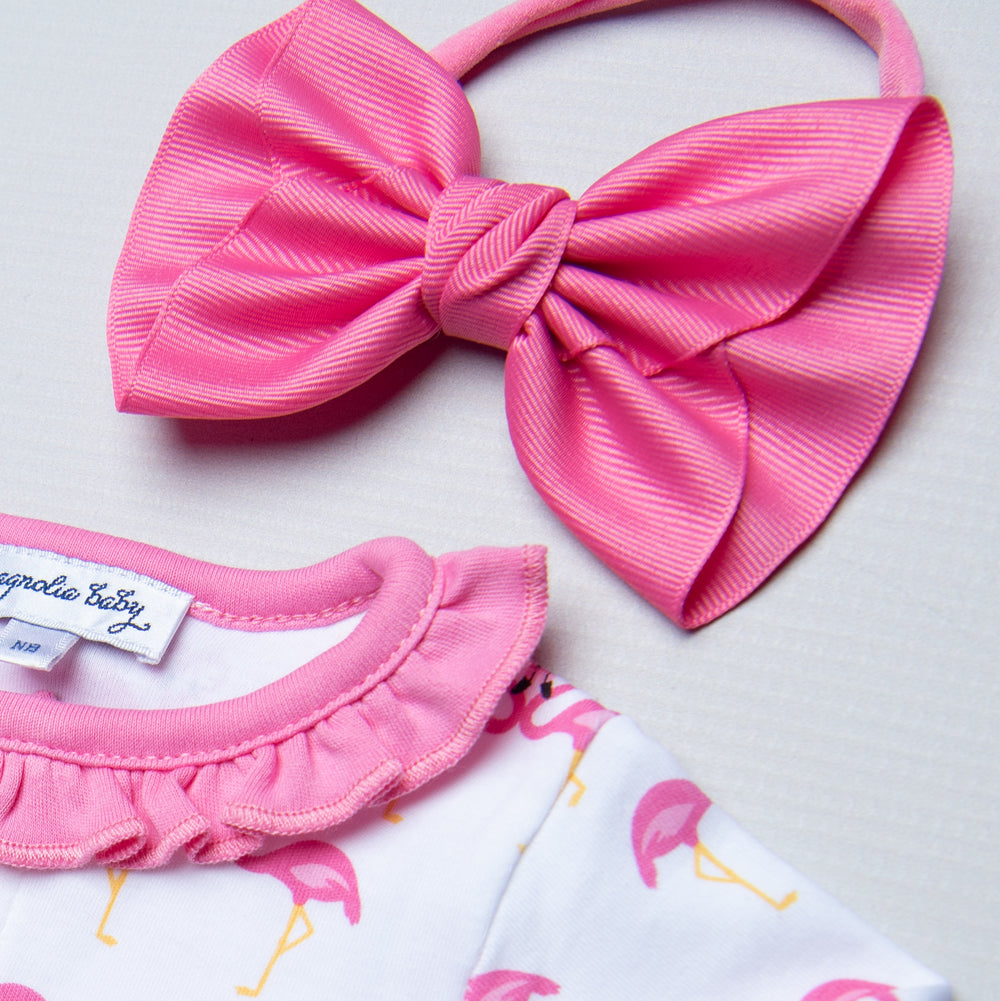 Anne Hot Pink Headband with Grosgrain Bow