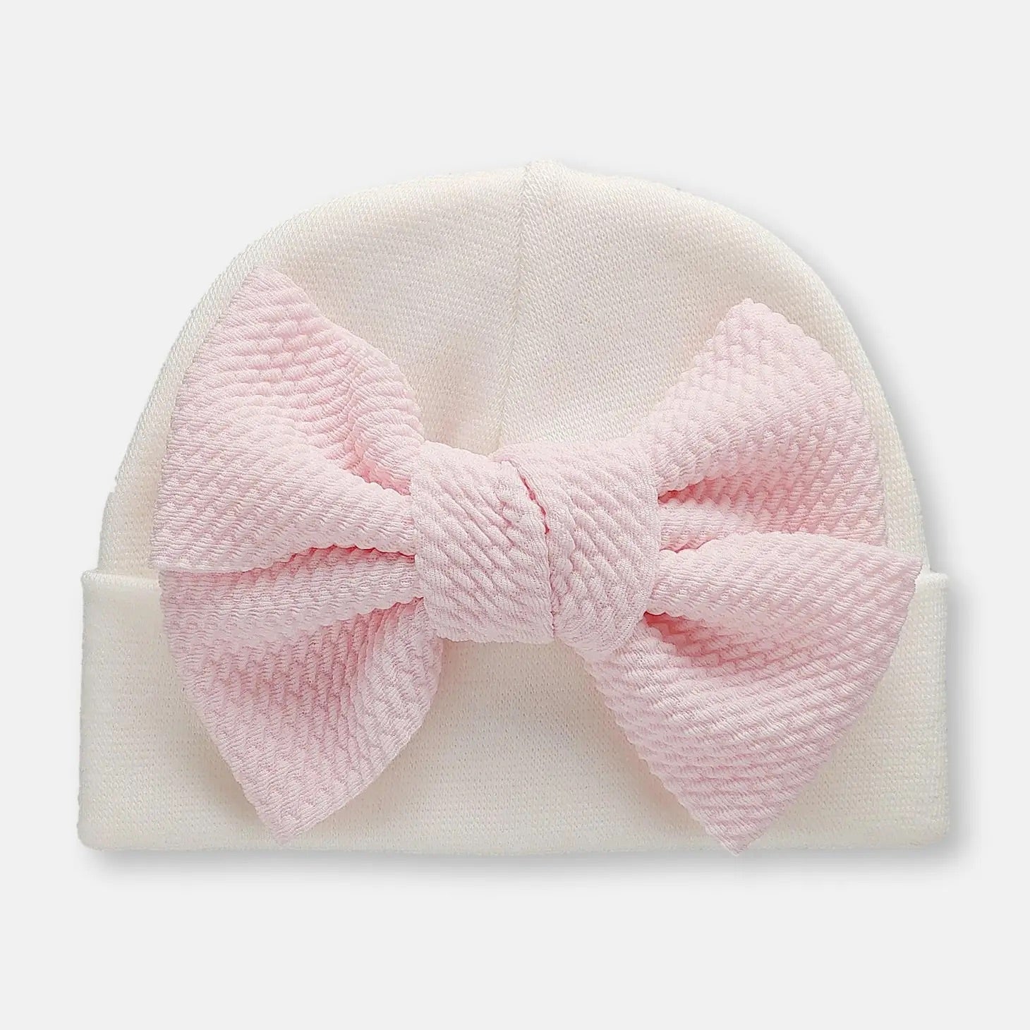 Baby Hat - Poppy Bow - Baby Pink