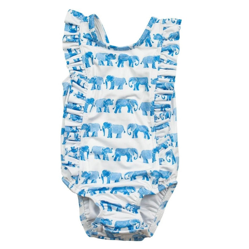 Elephant Ruffle Tank Swimsuit