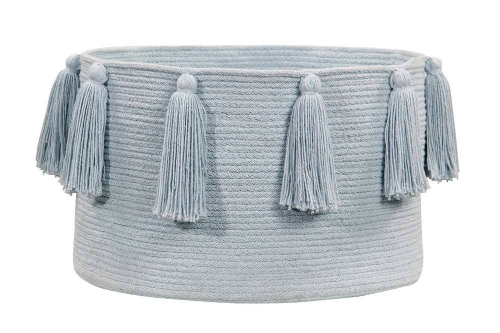 Basket Tassels Soft Blue