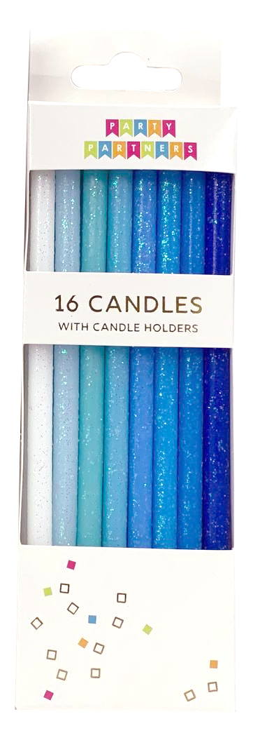 Blue Gradient Glitter Birthday Candles