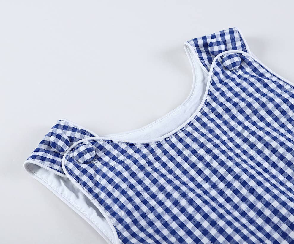 Navy Blue Gingham Bubble - Personalization Available