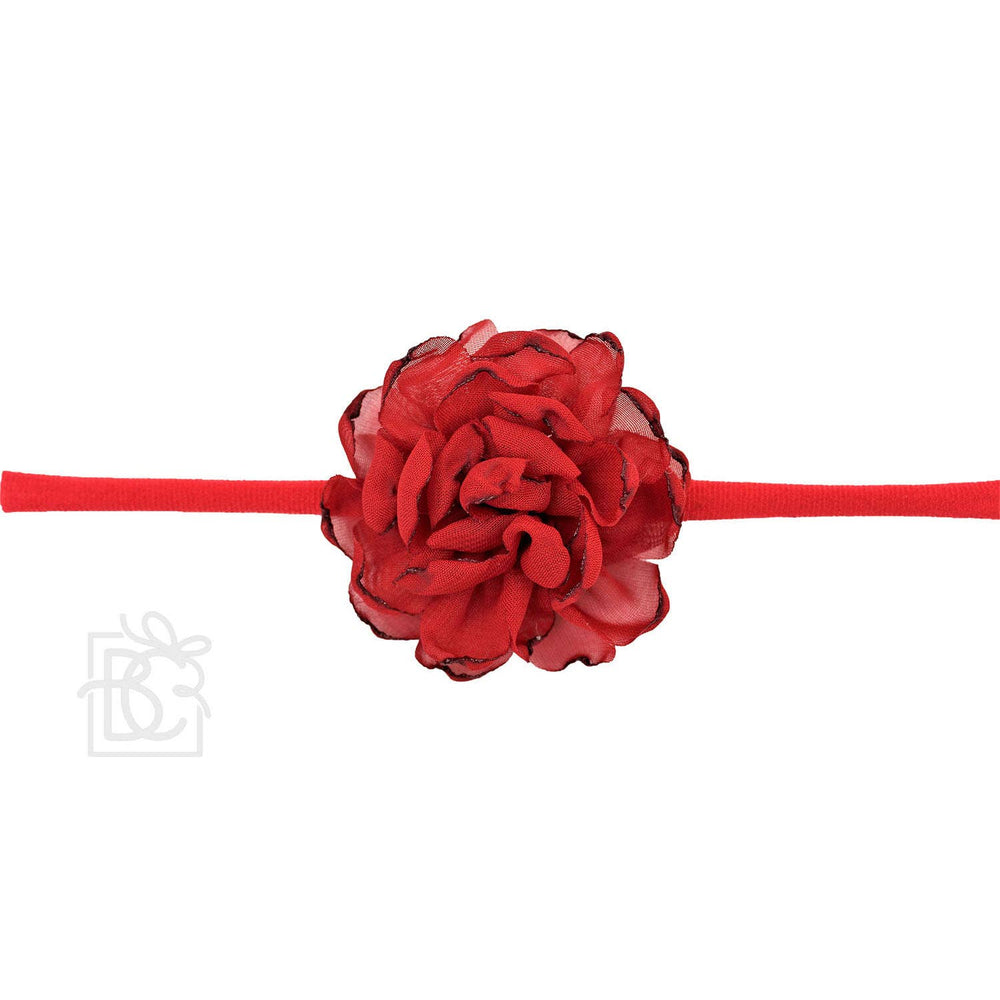 Mini Penny Flower Headband - Red