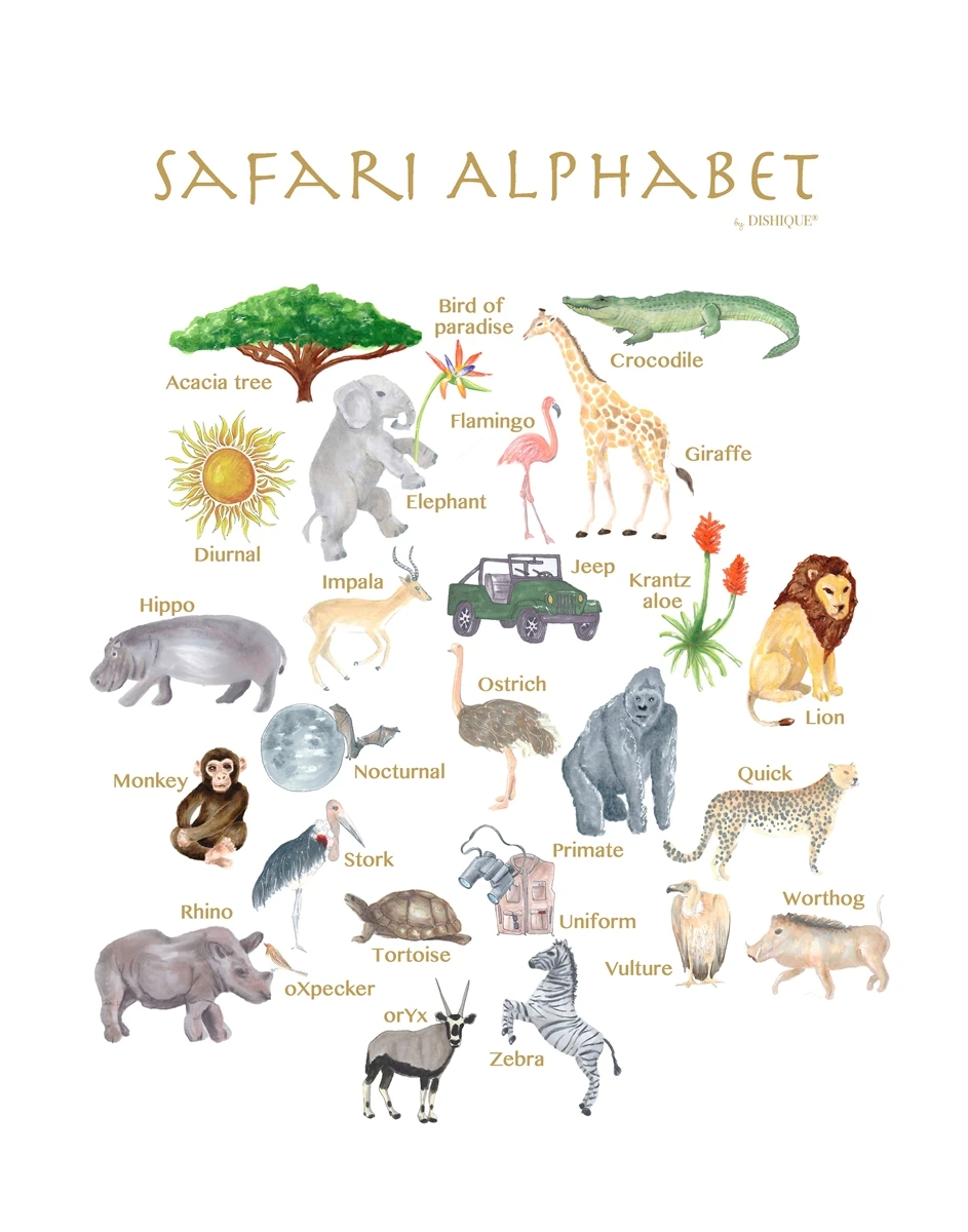 Alphabet Wall Art - Safari