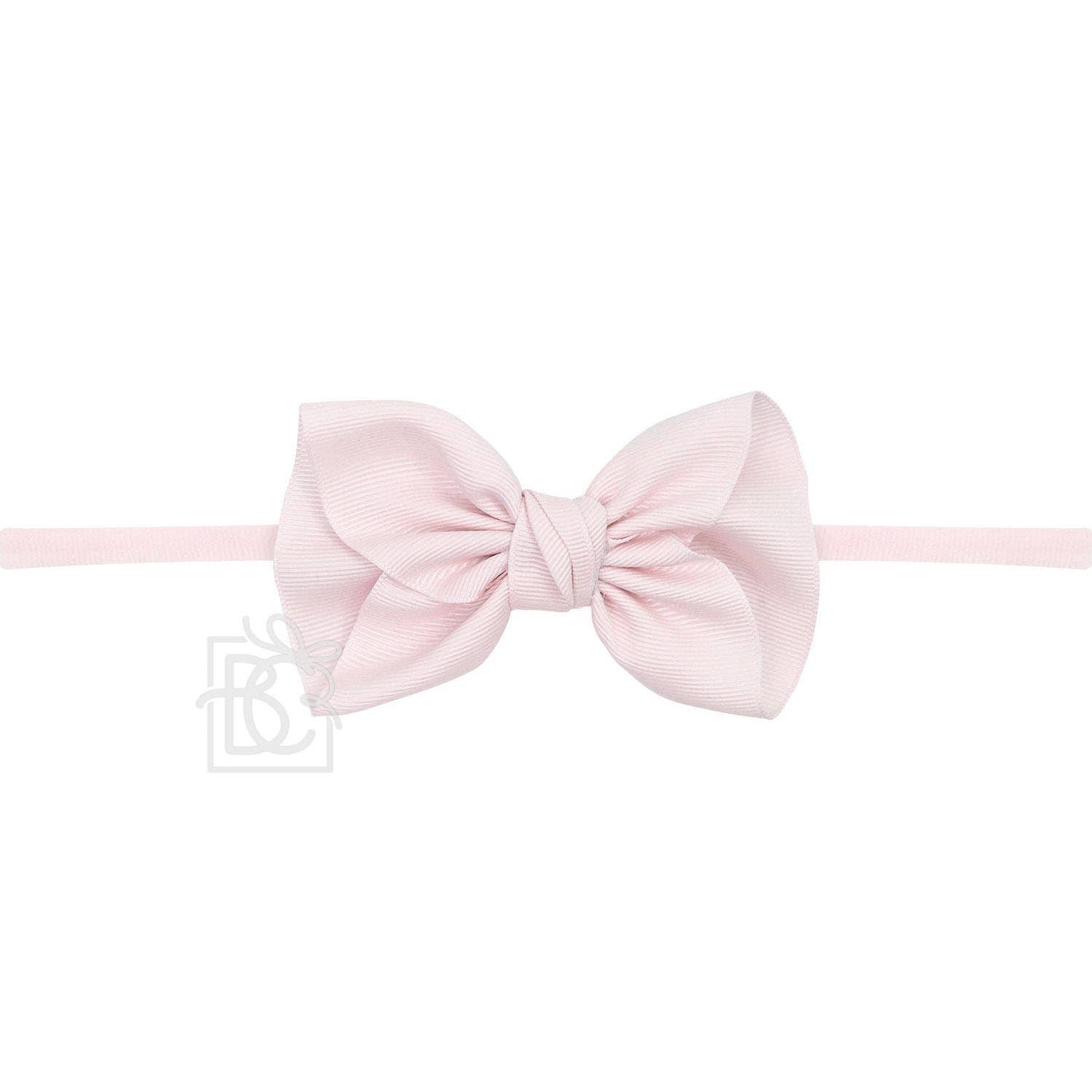 Anne Light Pink Headband with Grosgrain Bow