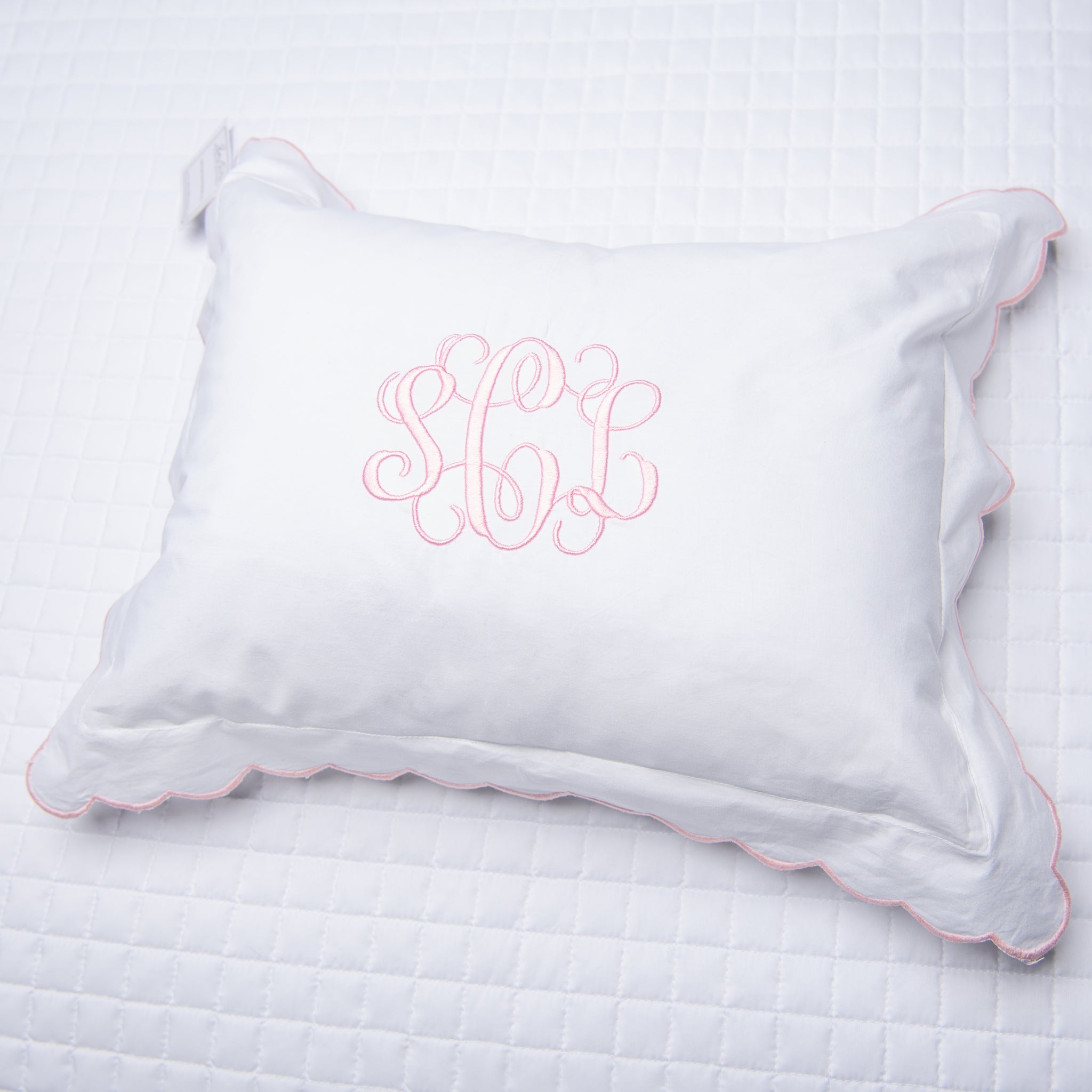 Pink Scalloped Pillow Sham